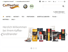 Tablet Screenshot of coffeefair.de